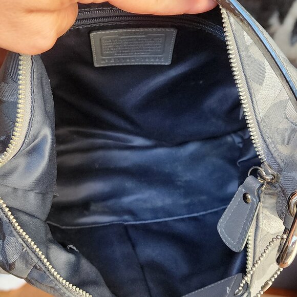 COACH E1182-18295 Signature Kristen Silver/Gray Embroidered Canvas Shoulder Bag - Picture 13 of 16